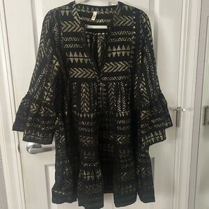 Black and Gold Patterned Dress